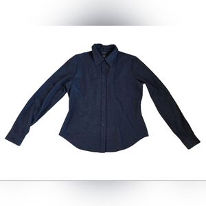 Grace Gray Stretch Button Up Shirt Size M EUC